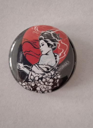 Japan Geisha Button mit Sicherheitsnadel 25mm