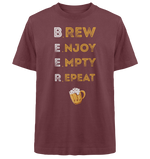 Brew,Enjoy,Empty and Repeat  - Heavy Oversized Organic Shirt