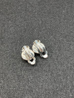 Ear clips made of milky white glass/stainless steel