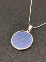 Necklace blue salmon leather/stainless steel