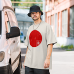 Tokio Rising Sun Oversized T-Shirt mit verwaschenem Look