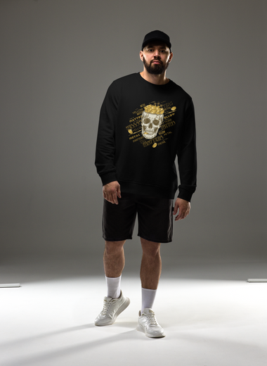 Unisex-Pullover Gold-Totenkopf